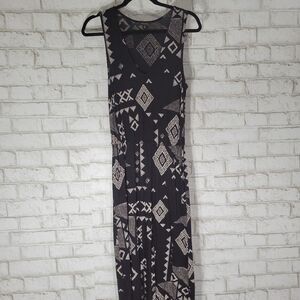 Lucky Brand black printed maxi dress